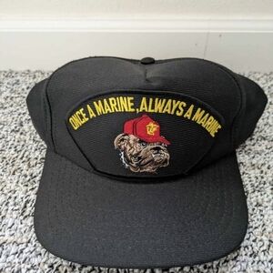Vintage Once A Marine, Always A Marine Snapback Hat Eagle Crest Made in America